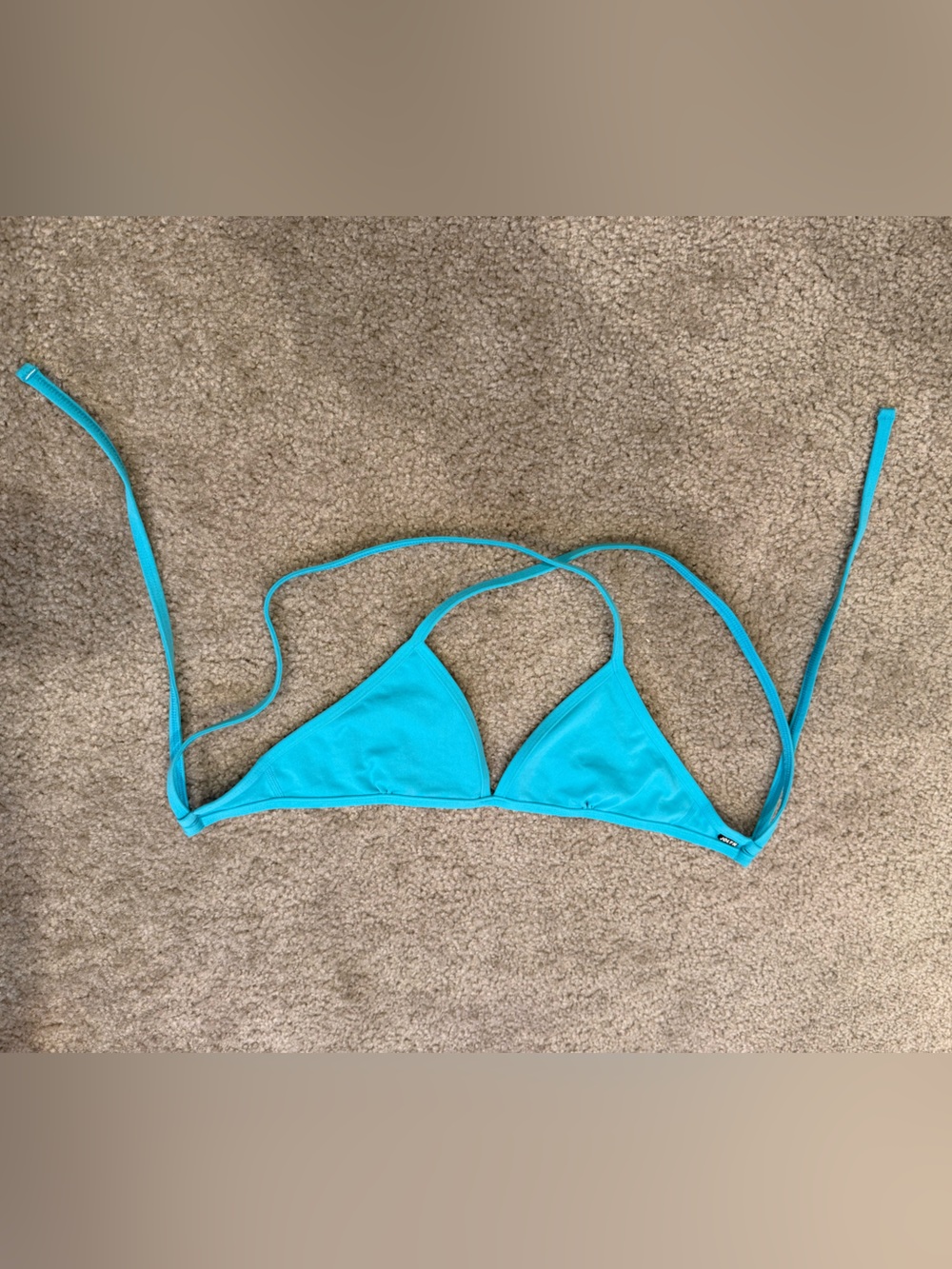 Jolyn Clothing Turquoise String Triangle Bikini Top